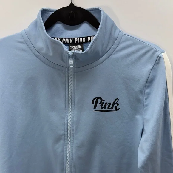 PINK Victoria's Secret Light Blue Zip-Up Pullover Top - Picture 5 of 9